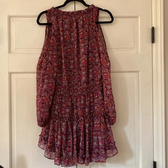 MISA Los Angeles Yesenia Mini Dress Floral Tassle Cold Shoulder Cottagecore XS - Picture 15 of 15